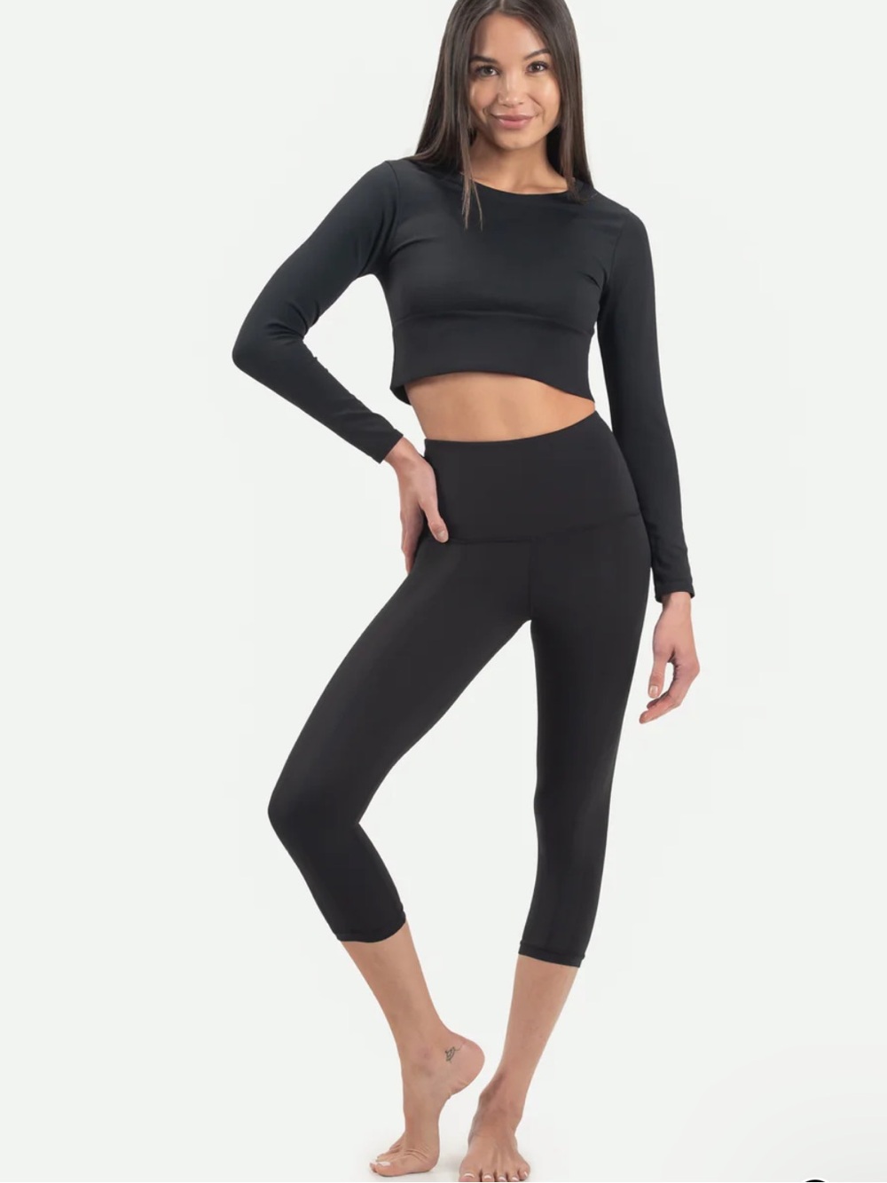 Sweetflexx NWOT Resistance Band High-Rise Black Capris Leggings NEVER WORN